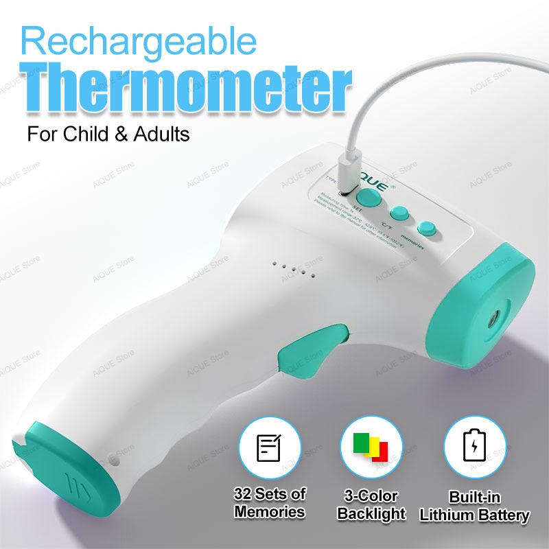 Digital Thermometer Infrared - AiQUE Oplaadbaar Digitaal ℃ ℉ Thermometer