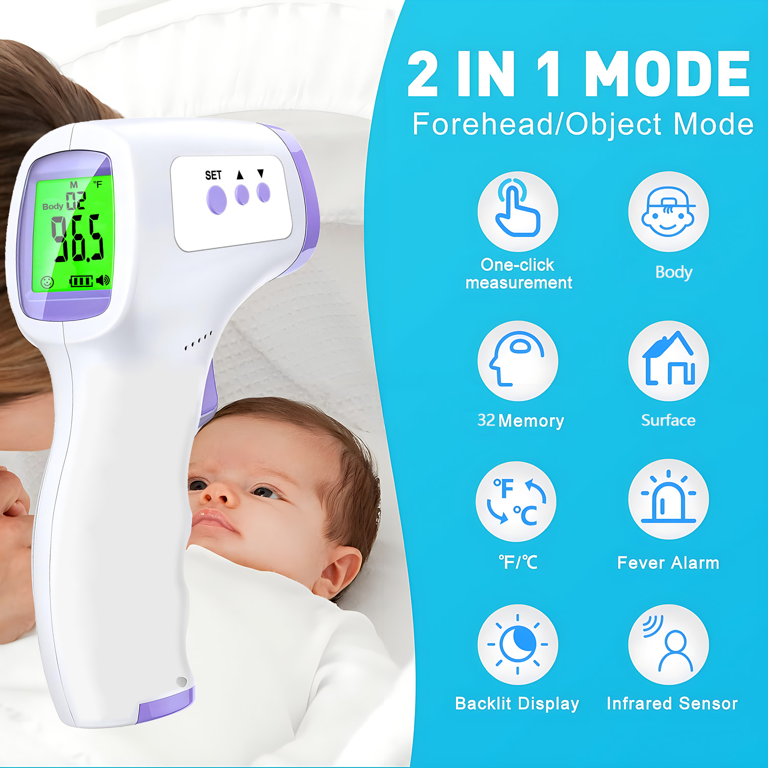 Digital Thermometer Infrared - Digitale thermometer, infrarood contactloze thermometer, contactloze