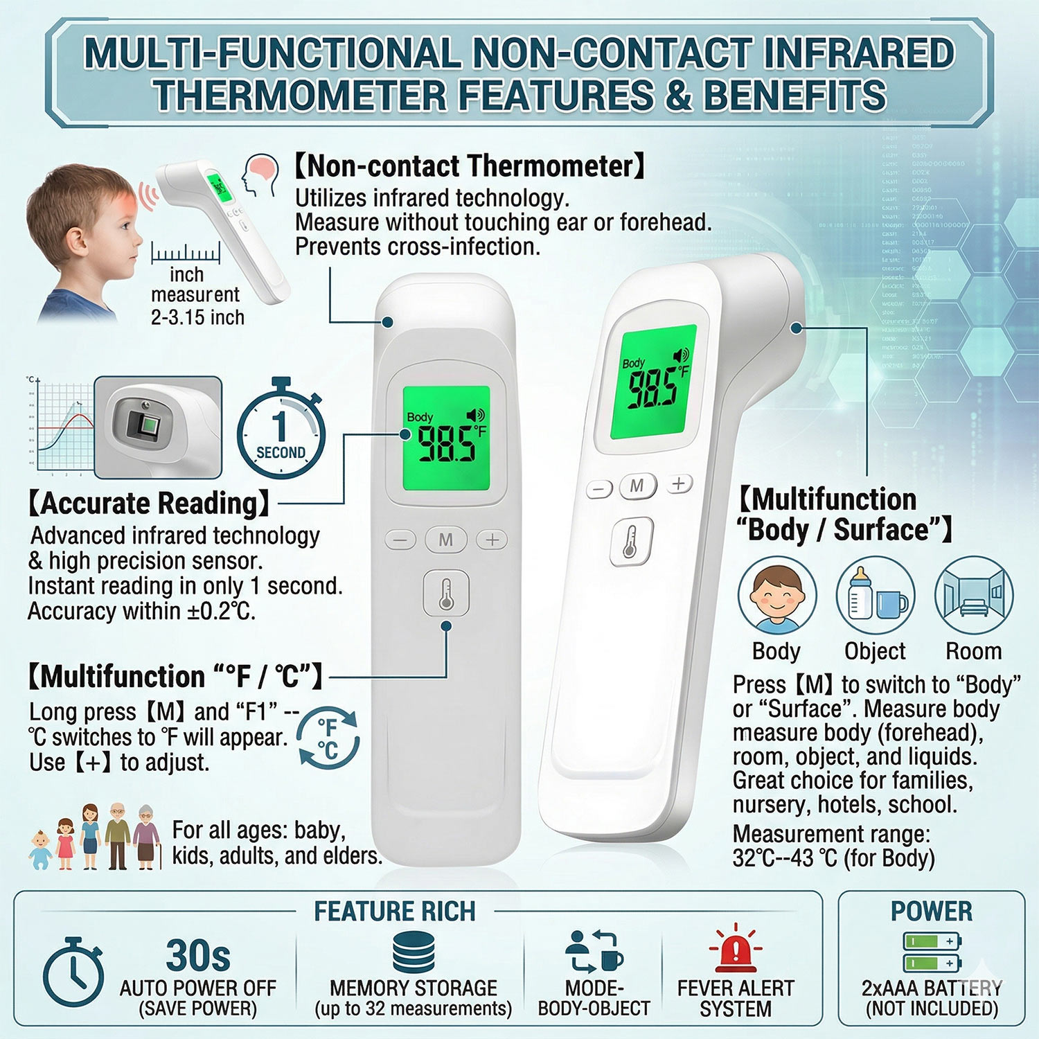 Contactloze thermometer voor h - Digital Thermometer Infrared recensie en prijs
