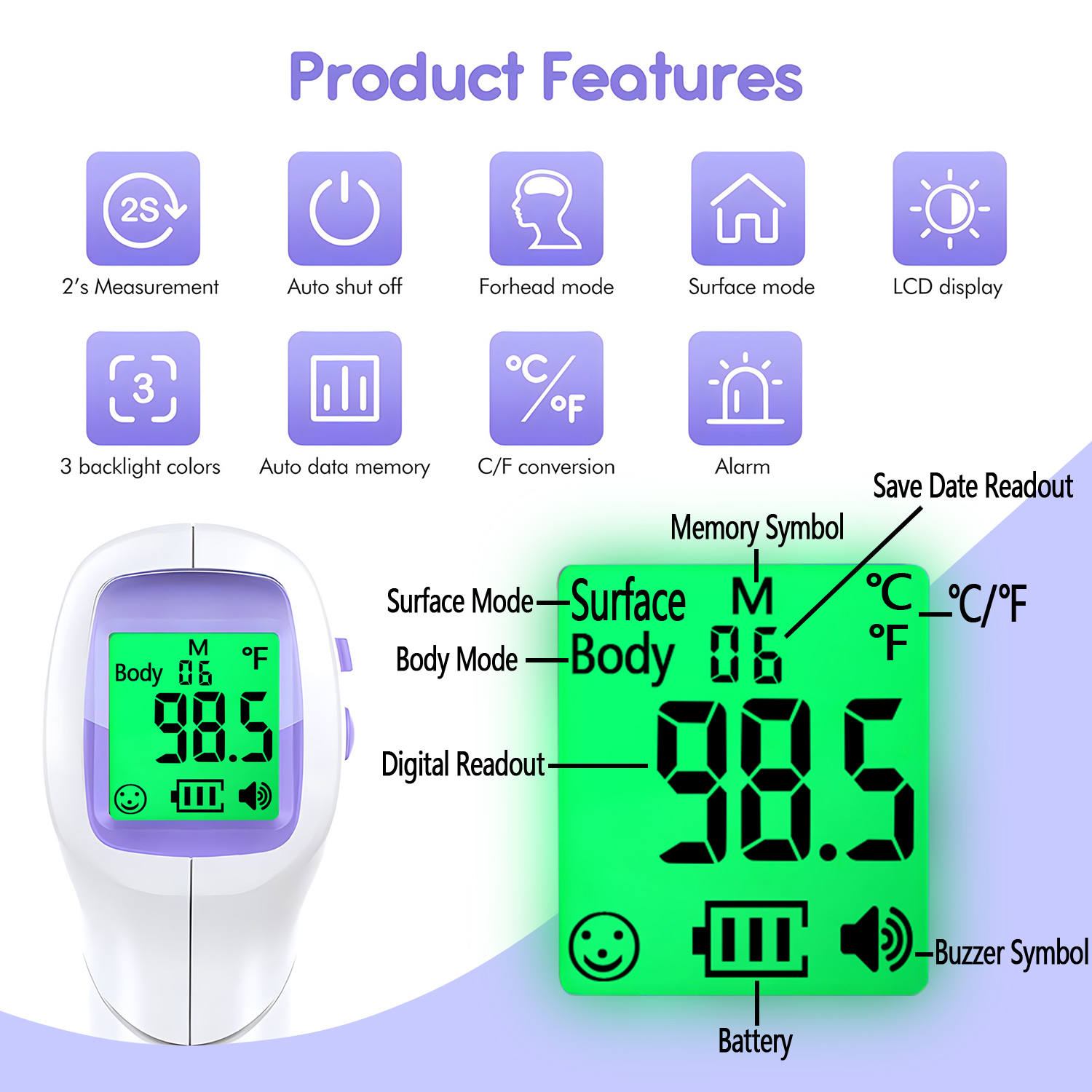 Contactloze lichaamsthermomete - Digital Thermometer Infrared recensie en prijs